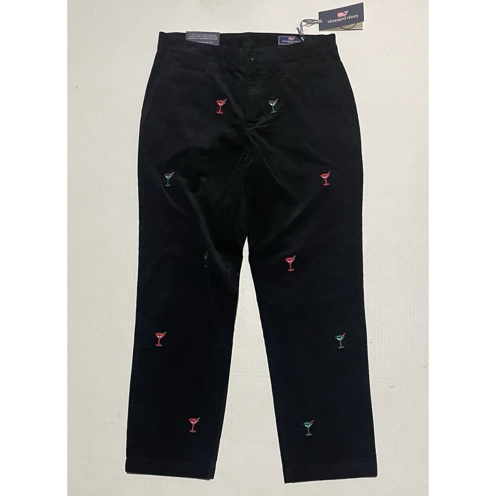 $128 NWT Vineyard Vines CORDUROY PANT MARTINIS JET BLACK SIZE 30 X 30 Straight
